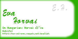 eva horvai business card